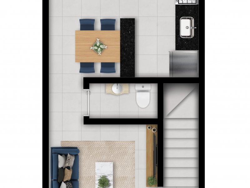 Casa de condomínio à venda Jardim Luciana com 63m² e 2 quartos por R$ 209.817 - 1121376650-hum-villagio-padova-planta-tipo-pav-terreo-r02.jpg