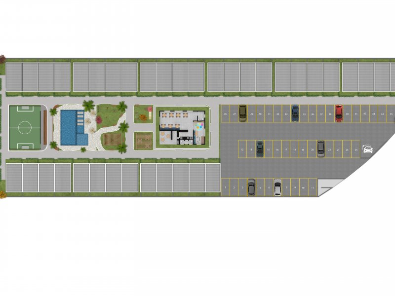 Casa de condomínio à venda Jardim Luciana com 63m² e 2 quartos por R$ 209.817 - 575730055-hum-villagio-padova-implantacao-r02-2.jpg