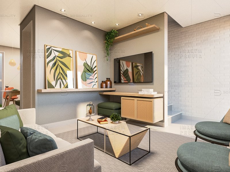 Casa de condomínio à venda Jardim Luciana com 63m² e 2 quartos por R$ 209.817 - 991941409-ima-villagio-padova-living-r00.jpg