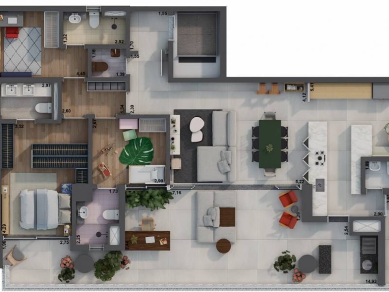 Apartamento à venda Pinheiros com 178m² e 3 quartos por R$ 3.026.000 - 1187208571-planta-178m2-3-suites-horizonte-pinheiros.png