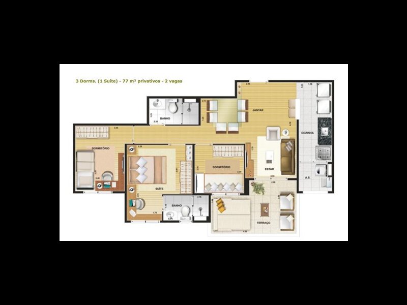 Apartamento à venda Jardim Arpoador com 77m² e 3 quartos por R$ 499.000 - 828314383-planta-vitallis-ecoclube-77m2.jpg