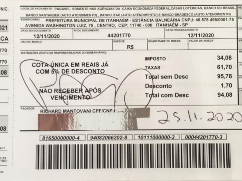 Terreno à venda Jd. Grandesp com 312m² e  quartos por R$ 49.000 - 1351323096-iptu-02.jpg