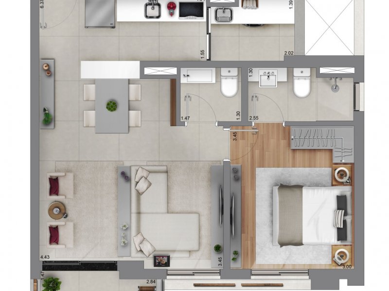 imóvel com 58m² - Pinheiros - São Paulo