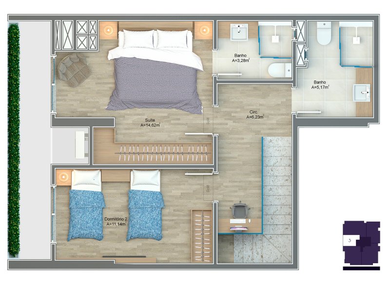 Apartamento à venda Areias com 116m² e 2 quartos por R$ 597.000 - 905627520-planta-andar-2.jpg