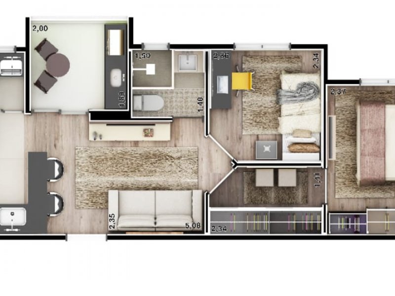 Apartamento à venda Vl. Maria Alta com 41m² e 2 quartos por R$ 320.000 - 1966182375-planta-apartamento.jpeg