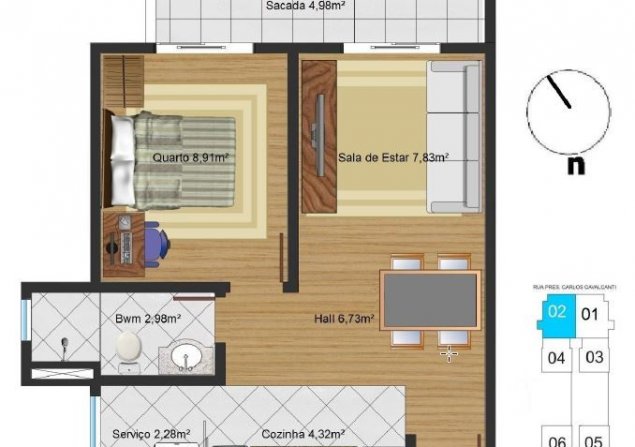 imóvel com 45m²