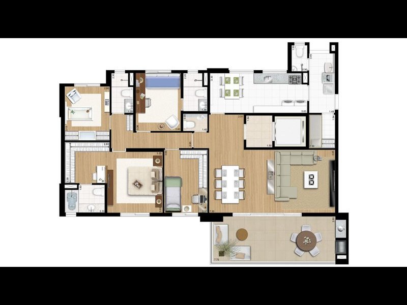 Apartamento para alugar Vila Leopoldina com 162m² e 3 quartos por R$ 14.000 - 216810518-planta.jpg