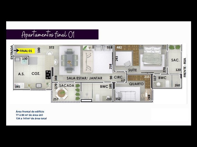 Apartamento à venda Centro com 89m² e 2 quartos por R$ 498.000 - 402769791-planata-ap-c-copia.jpg