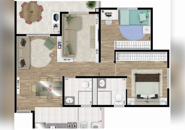 imóvel com 64m²