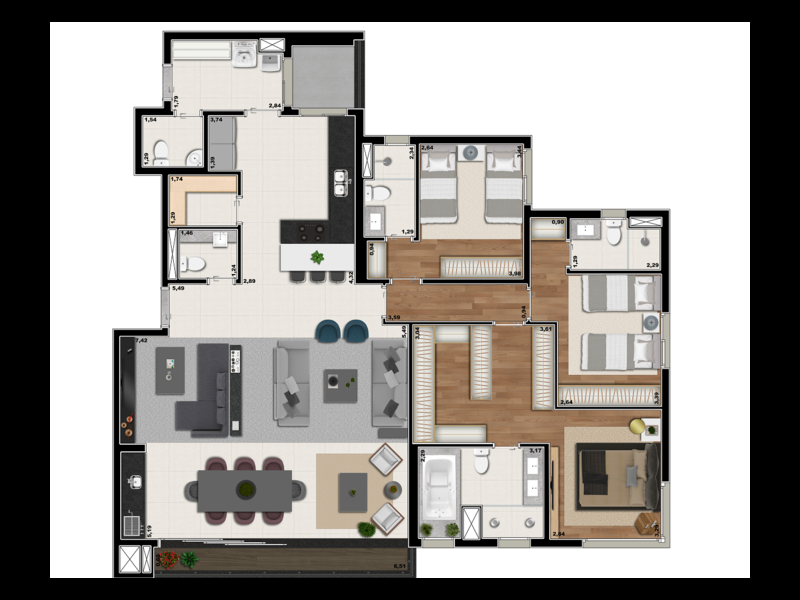 Apartamento à venda Jardim Botânico com 158m² e 3 quartos por R$ 1.295.000 - 2097330447-perspective-planta-03.png