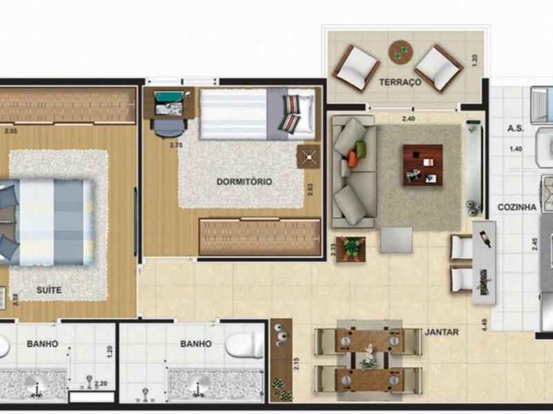 Apartamento à venda Centro com 51m² e 2 quartos por R$ 358.000 - 1829637237-a2.jpg