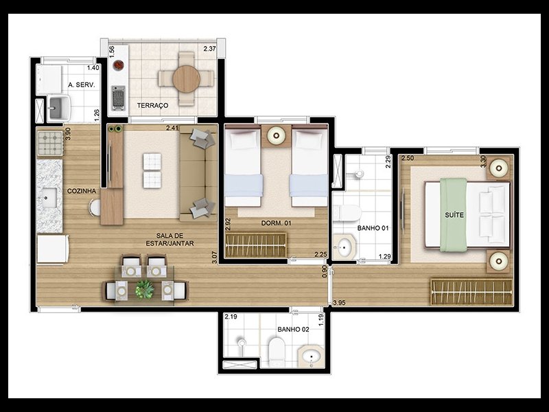 Apartamento à venda Jardim Celeste com 52m² e 2 quartos por R$ 260.000 - 519178294-img-planta.jpg