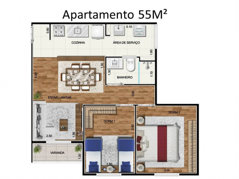 Apartamento à venda Vl. Aparecida com 55m² e 2 quartos por R$ 300.000 - 1737959180-planta.png