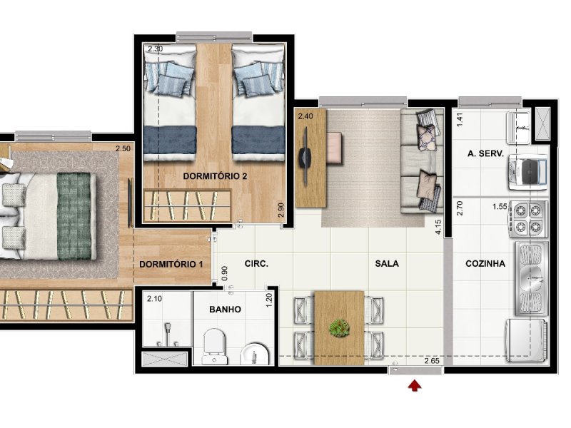 Apartamento à venda Vl. das Mercês com 41m² e 2 quartos por R$ 200.000 - 1762173062-planta.jpeg
