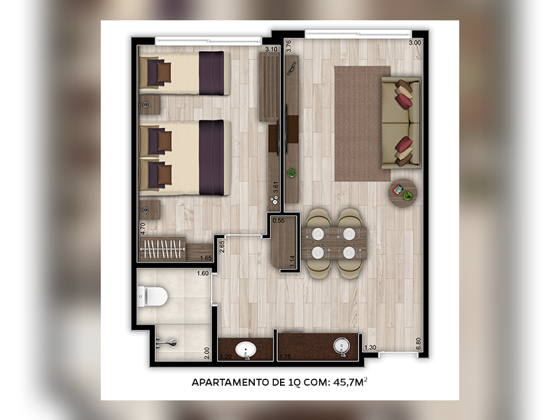 Apartamento à venda centro com 45m² e 1 quarto por R$ 90.000 - 1304501455-planta.png