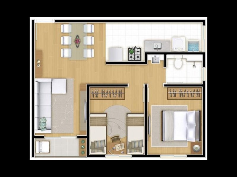 Apartamento à venda Jardim Santo Antônio com 51m² e 2 quartos por R$ 210.000 - 1331954721-ap.jpg