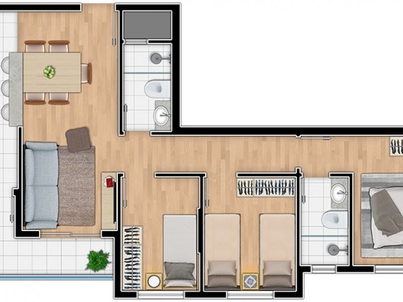 imóvel com 66m² - São Pedro - São José dos Pinhais