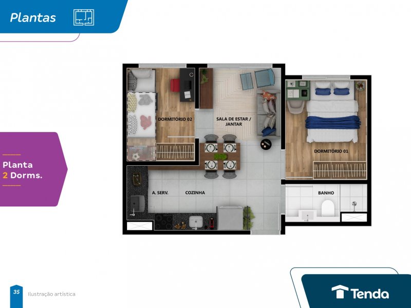 Apartamento à venda Jardim Promissão com 35m² e 2 quartos por R$ 186.000 - 88931942-book-lazuli-final-09.jpg