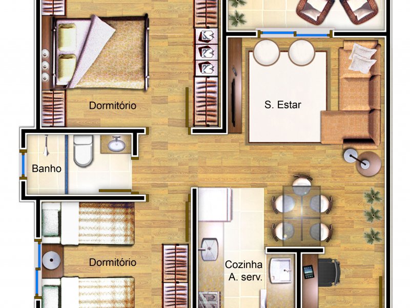 Apartamento à venda Desvio Rizzo com 52m² e 2 quartos por R$ 174.000 - 353084708-planta-304.jpg