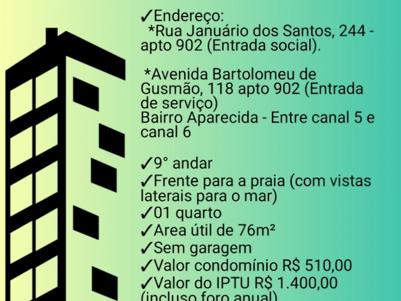 Apartamento à venda Aparecida com 73m² e 1 quarto por R$ 400.000 - 2043199511-addtext-08-09-06.jpg