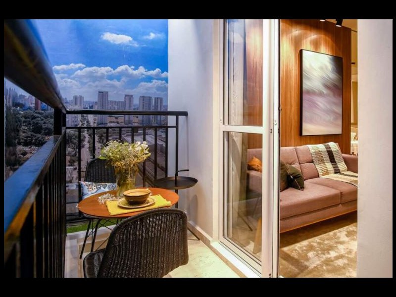 Apartamento à venda Jardim com 55m² e 2 quartos por R$ 440.000 - 1480933583-fotos-decorado-sacada-2.JPG