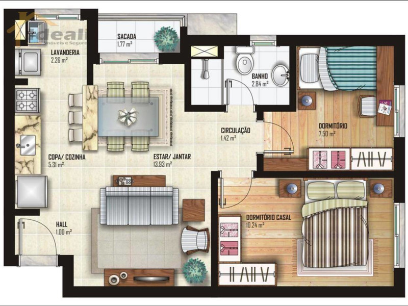 Apartamento à venda Fátima com 55m² e 2 quartos por R$ 245.000 - zxa15nwsuvbt.jpg