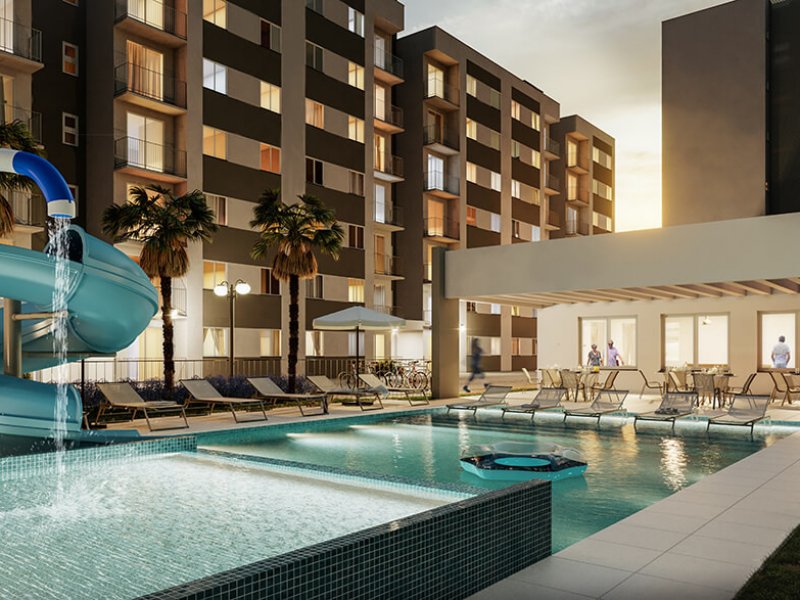 Apartamento à venda Parque Residencial Coelho com 50m² e 2 quartos por R$ 45.000.000 - 1040519036-linha-acqua-piscina-noturna.jpg
