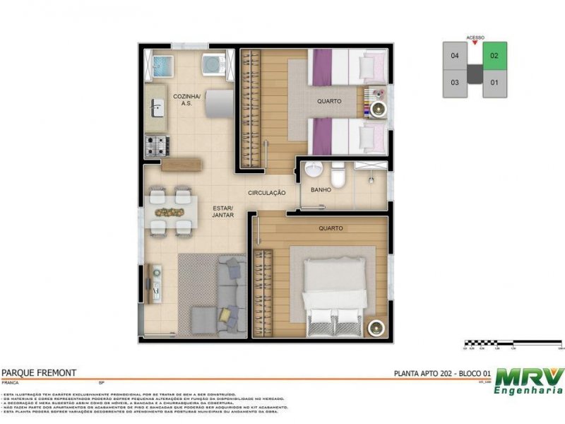 Apartamento à venda Jardim Noêmia com 48m² e 2 quartos por R$ 165.500 - 1989892213-planta-2-dormitorios-freemont.jpeg