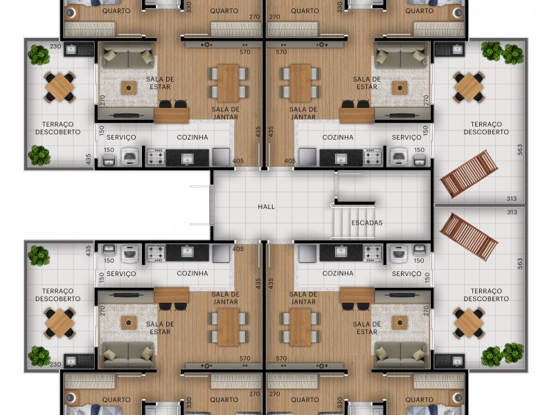Apartamento à venda São José com 50m² e 2 quartos por R$ 170.000 - 45405488-planta-tipo-terreo.jpg