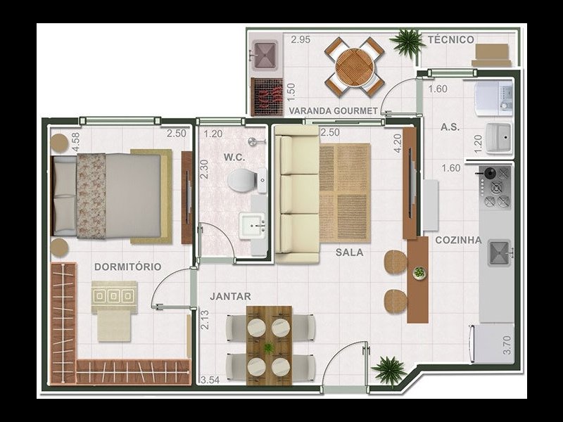 Apartamento à venda Guilhermina com 50m² e 1 quarto por R$ 360.000 - 753775882-01-planta.jpg