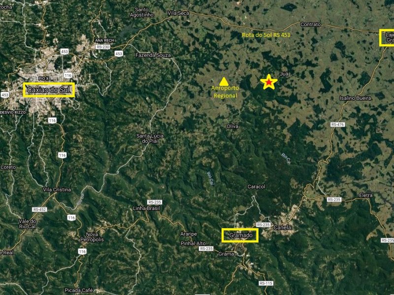 Chácara à venda Centro com 170000m² e 1 quarto por R$ 425.000 - 695111674-jua-mapa-localizacao.jpg