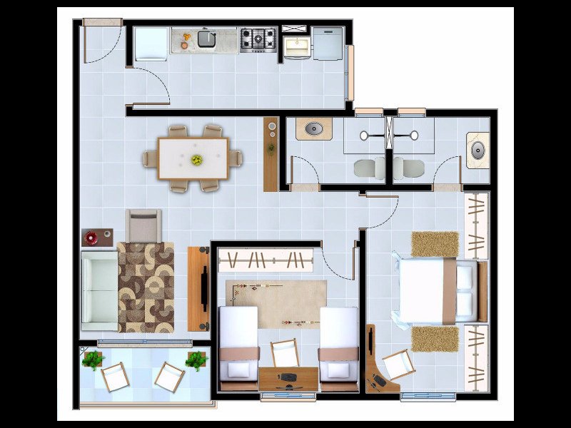 Apartamento à venda Centro com 71m² e 2 quartos por R$ 285.000 - 1536625134-planta.jpg