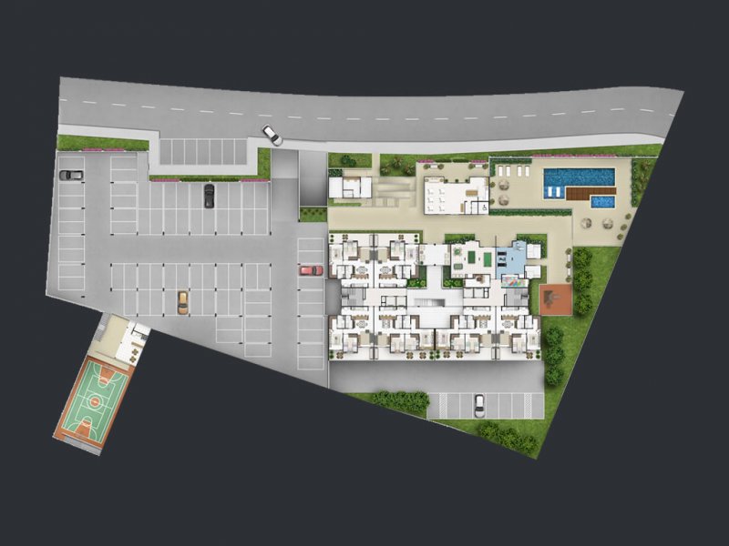 Apartamento à venda Centro com 77m² e 2 quartos por R$ 440.000 - 1967781326-allegro-faoliva-areacomum-implantacao.jpg
