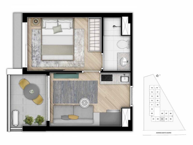 Apartamento à venda Vila Nova Conceição com 26m² e 1 quarto por R$ 410.000 - 1410931991-nex-planta.jpg