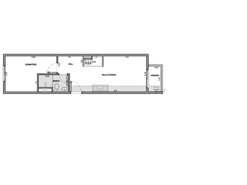 Apartamento à venda São Cristóvão com 35m² e 1 quarto por R$ 250.000 - 3-planta.jpg