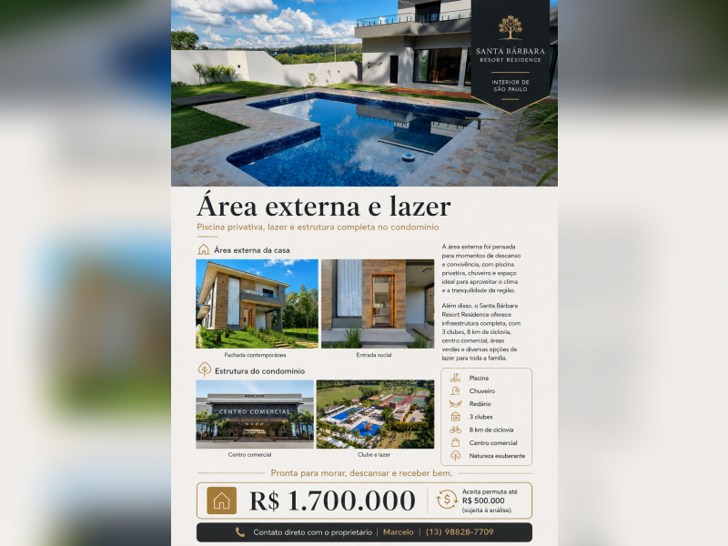 imóvel com 300m² - Thermas de Santa Barbara - Águas de Santa Bárbara