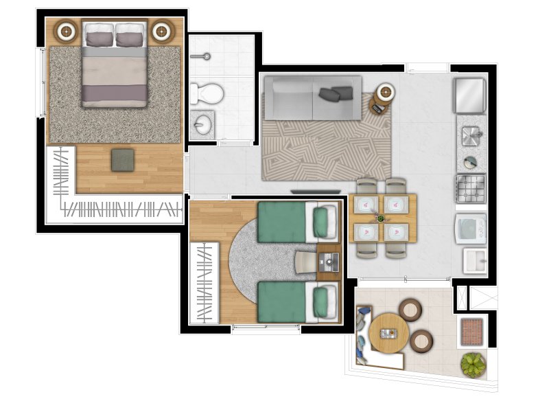 Apartamento à venda Jardim Audir com 54m² e 2 quartos por R$ 250.000 - 1971560405-tagim-kennedy-pl-ponta-t03-final.jpg