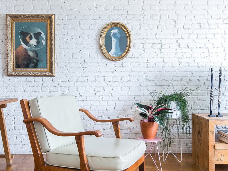 Apartamento à venda Perdizes com 123m² e 3 quartos por R$ 1.250.000 - 804304582-09-decoracao-sala-parede-de-tijolinho-branco-poltrona-de-madeira.jpg