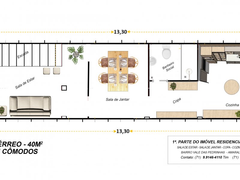 Casa à venda Centro com 80m² e 2 quartos por R$ 1 - 1002403800-08-oficial-planta-imovel-vale-das-pedrinhas-terreo-40m2-full.jpg