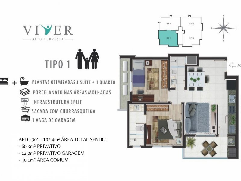 Apartamento à venda Floresta com 61m² e 2 quartos por R$ 310.000 - 1500041075-arte.jpg