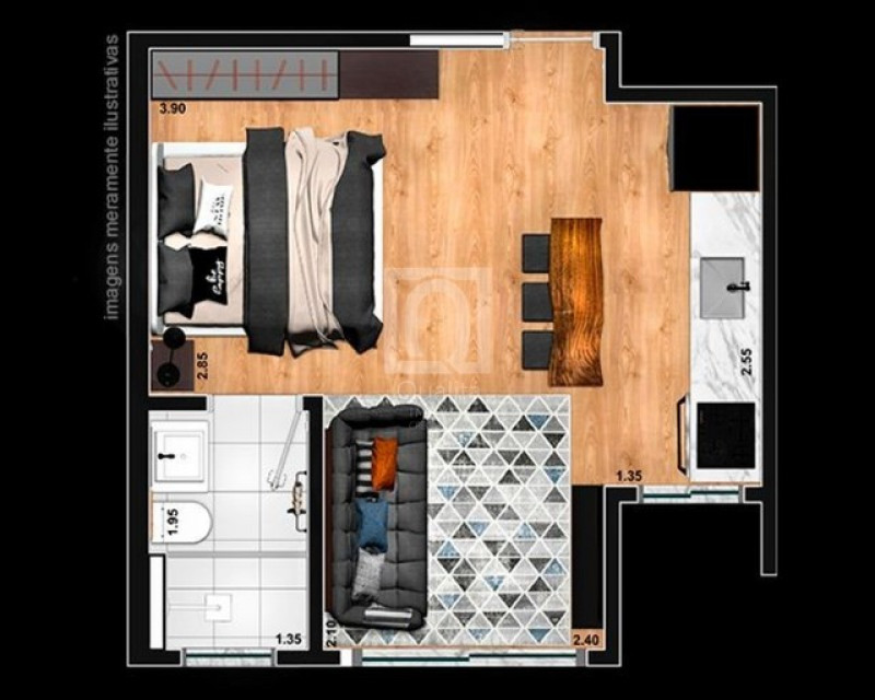 Apartamento à venda Jardim Betania com 35m² e 1 quarto por R$ 128.000 - 130672731-211200550328936.jpg