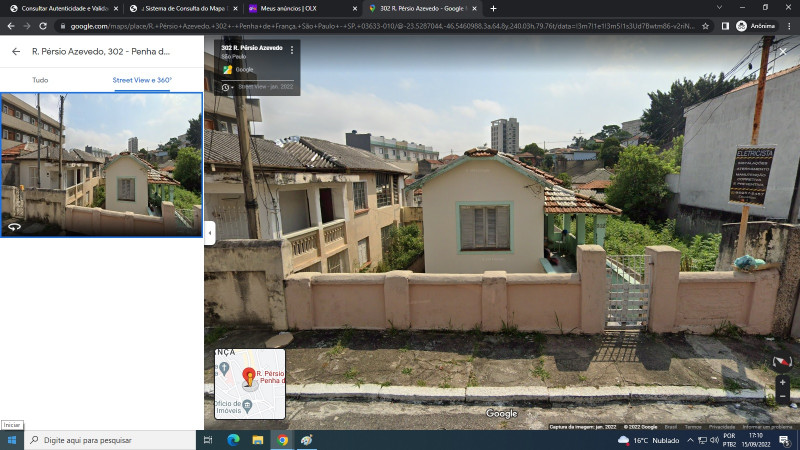 Terreno à venda Penha de França com 196m² e 1 quarto por R$ 500.000 - 253590449-google-frente-2.jpg