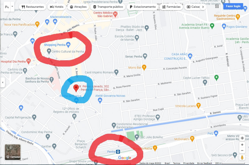 Terreno à venda Penha de França com 196m² e 1 quarto por R$ 500.000 - 843027139-localizacao-shop-e-metro.jpg