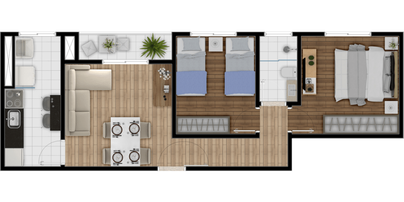 Apartamento à venda Centro com 54m² e 2 quartos por R$ 250.000 - 1781167525-planta.png