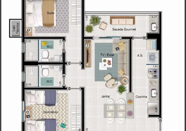imóvel com 60m²