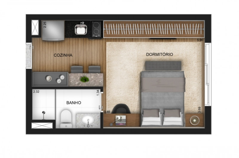 Apartamento à venda Vila Zilda (Tatuapé) com 25m² e 1 quarto por R$ 300.000 - 702258746-planta.jpeg
