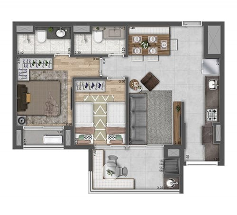 Apartamento à venda Vila Divina Pastora com 62m² e 2 quartos por R$ 530.000 - 1263693566-planta-62.jpg