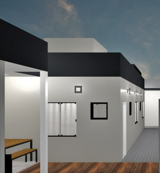 Casa à venda Jardim Oásis com 150m² e 3 quartos por R$ 420.000 - 402151548-projeto-3d-casa-1-quintal.jpeg