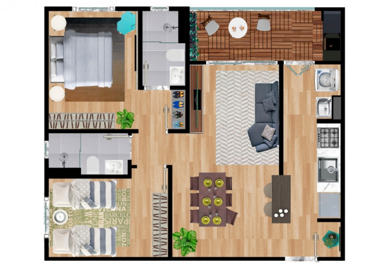 Apartamento à venda Rudge Ramos com 63m² e 2 quartos por R$ 545.000 - 1001746808-apto.jpg