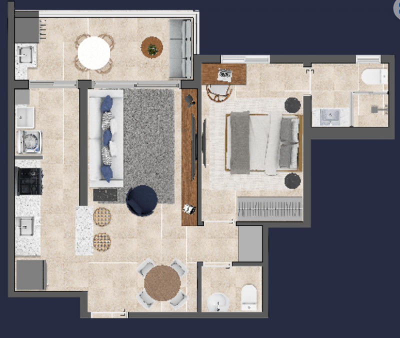 Apartamento à venda Boqueirão com 54m² e 1 quarto por R$ 505.000 - 1745013950-apto-53-m2-residencial-one-em-santos.png